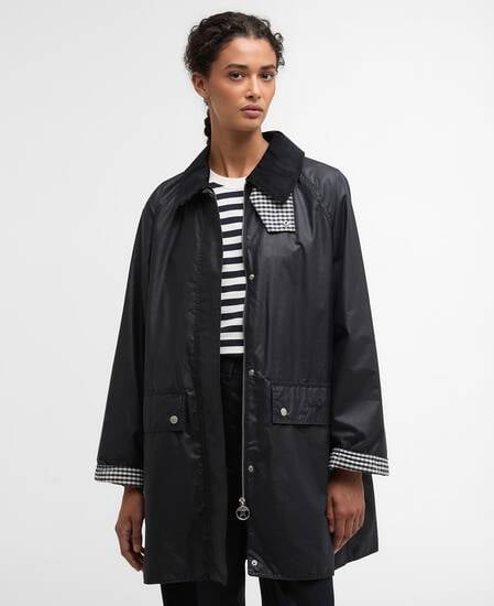 Wachsjacke Wren Royal Navy/Navy Gingham Check