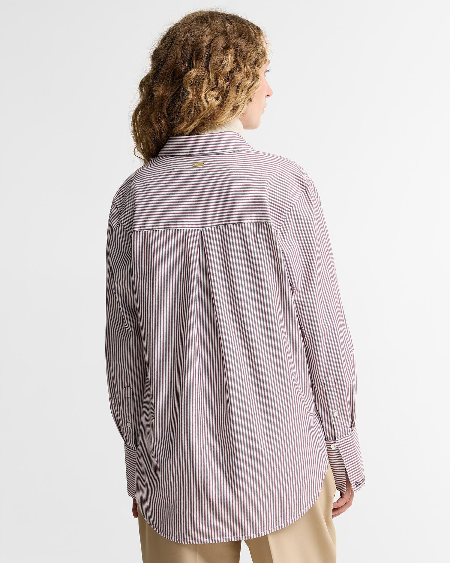 May Striped Relaxed Shirt Cranberry/Fig