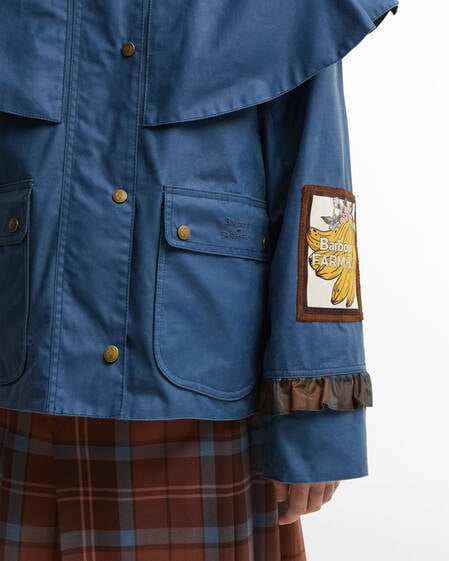 Giacca cerata Venosa Barbour FARM Rio True Navy/Tropical Tea Tartan