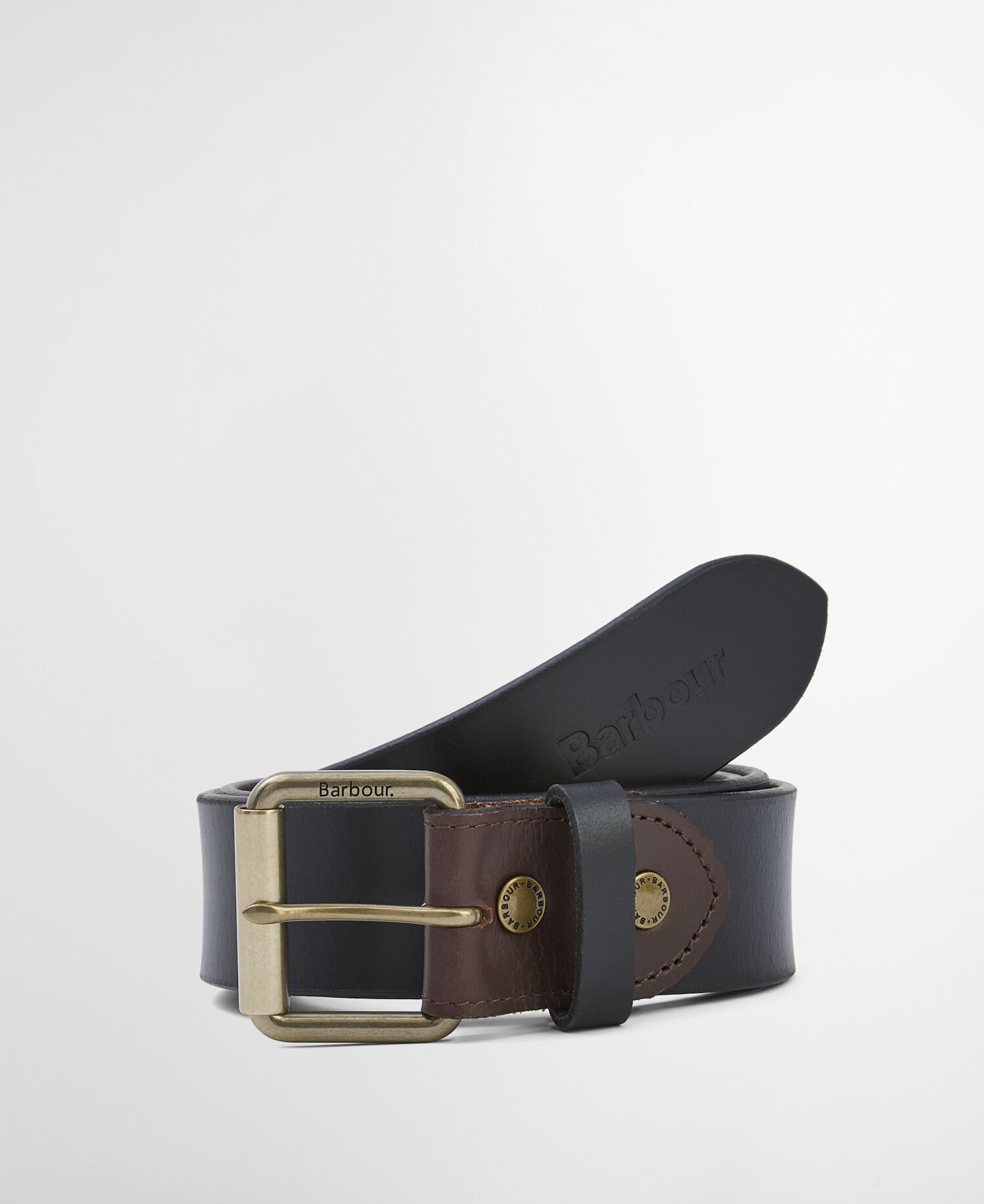 G&uuml;rtel Contrast Leather Black/ Brown