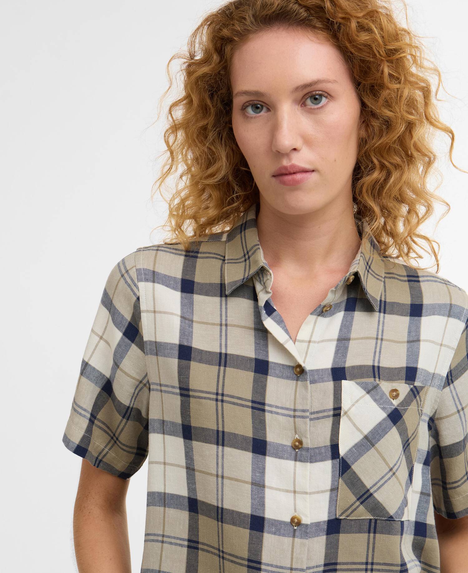 Kurzarmhemd Fern Tartan Dress Navy Tartan image number 3