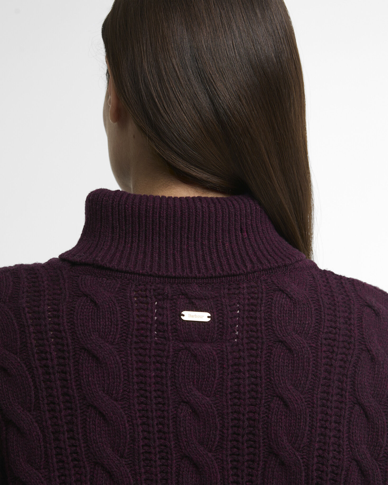 Agatha Wool Cable Knit Rollneck Jumper Fig