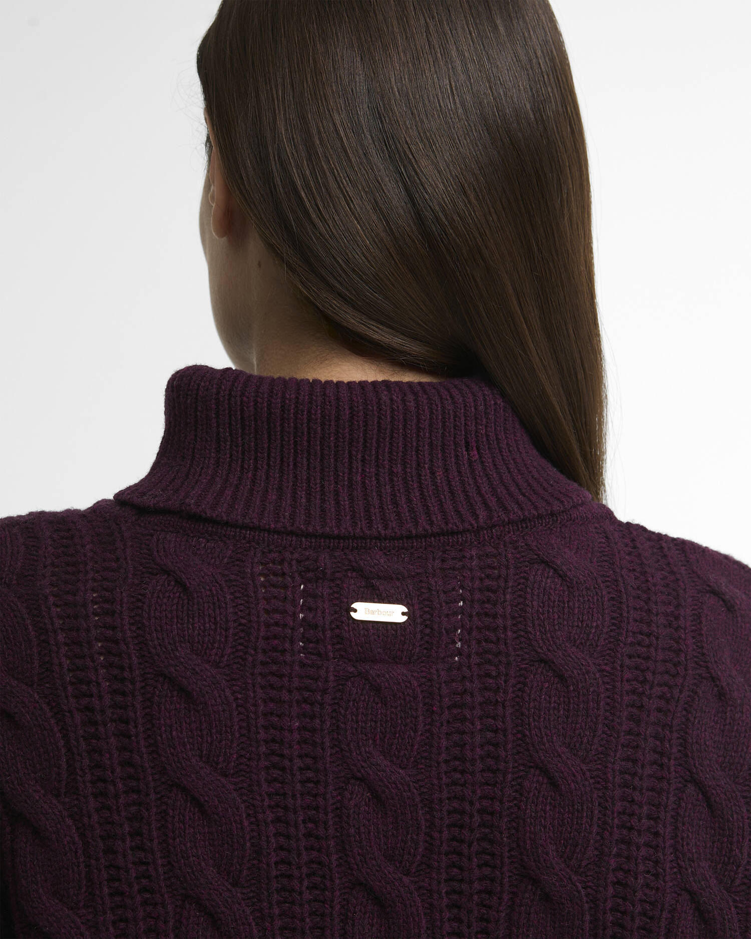 Agatha Wool Cable Knit Rollneck Jumper Fig image number 4