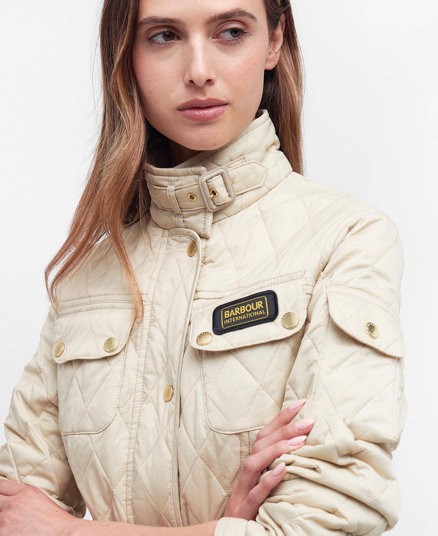 International Quilted Jacket Taupe-Pearl image number 2