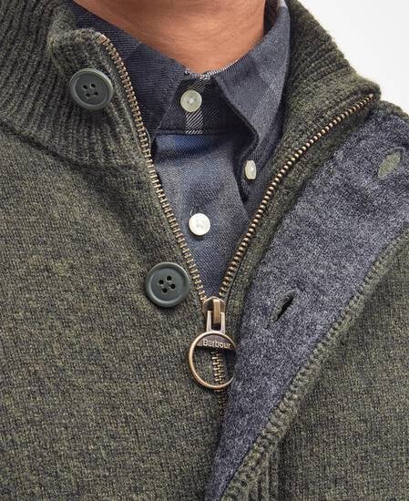 Essential Elbow-Patch Cardigan Seaweed