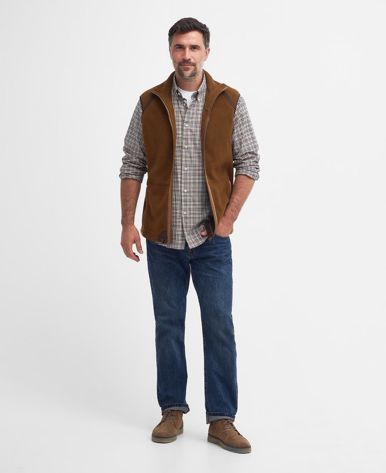 Langdale Fleece Gilet Rust Brown