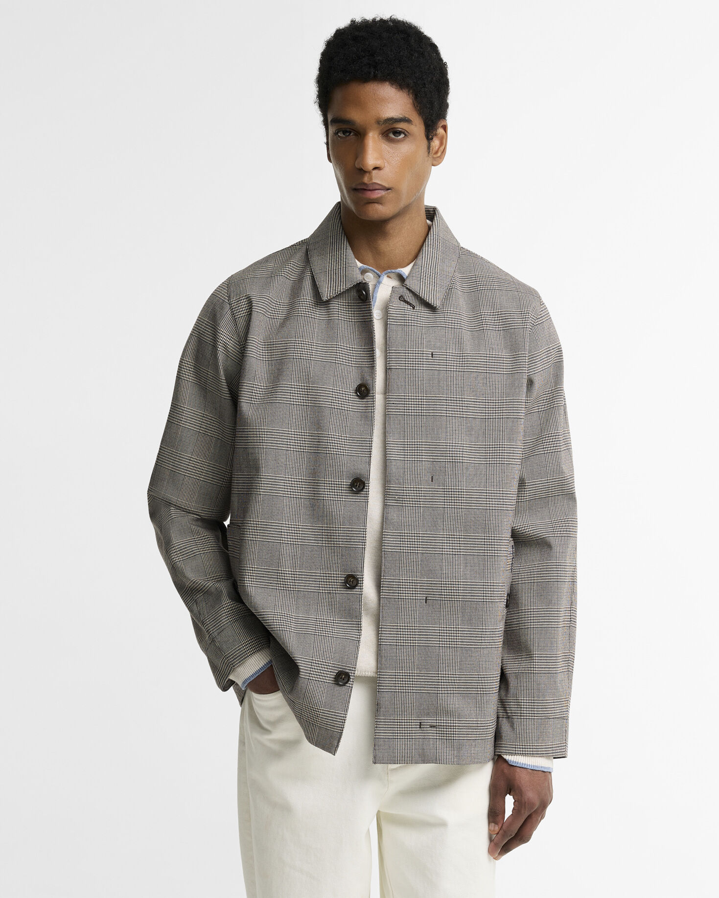 Modern Short Lorden Showerproof Mac Prince Of Wales Check