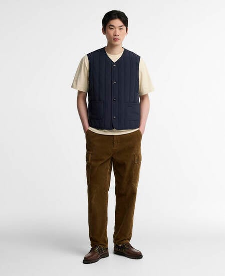 Pantaloni cargo oversize a coste sottili Leonard Sepia