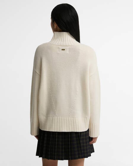 Woodhouse Cashmere-Blend Funnel Neck Jumper Ecru