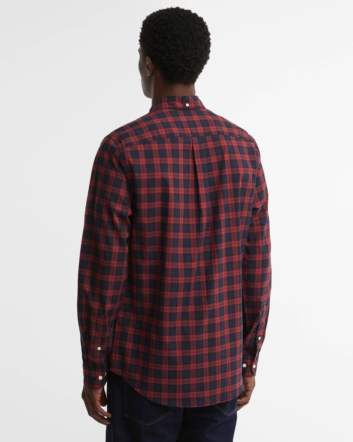 Windsor Tailored Checked Long-Sleeved Shirt Red image number 2