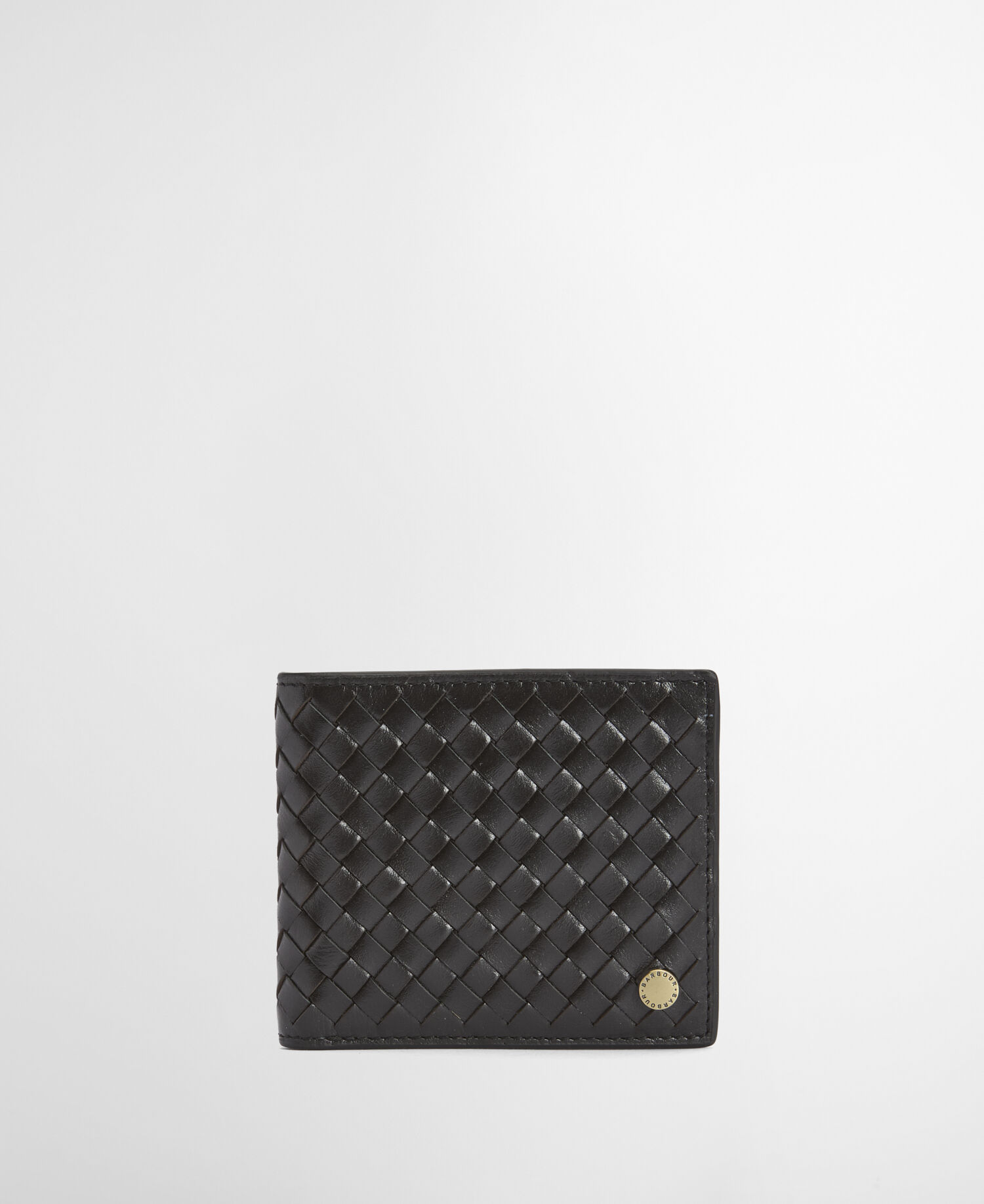 Portafoglio in pelle intrecciata Farne Black