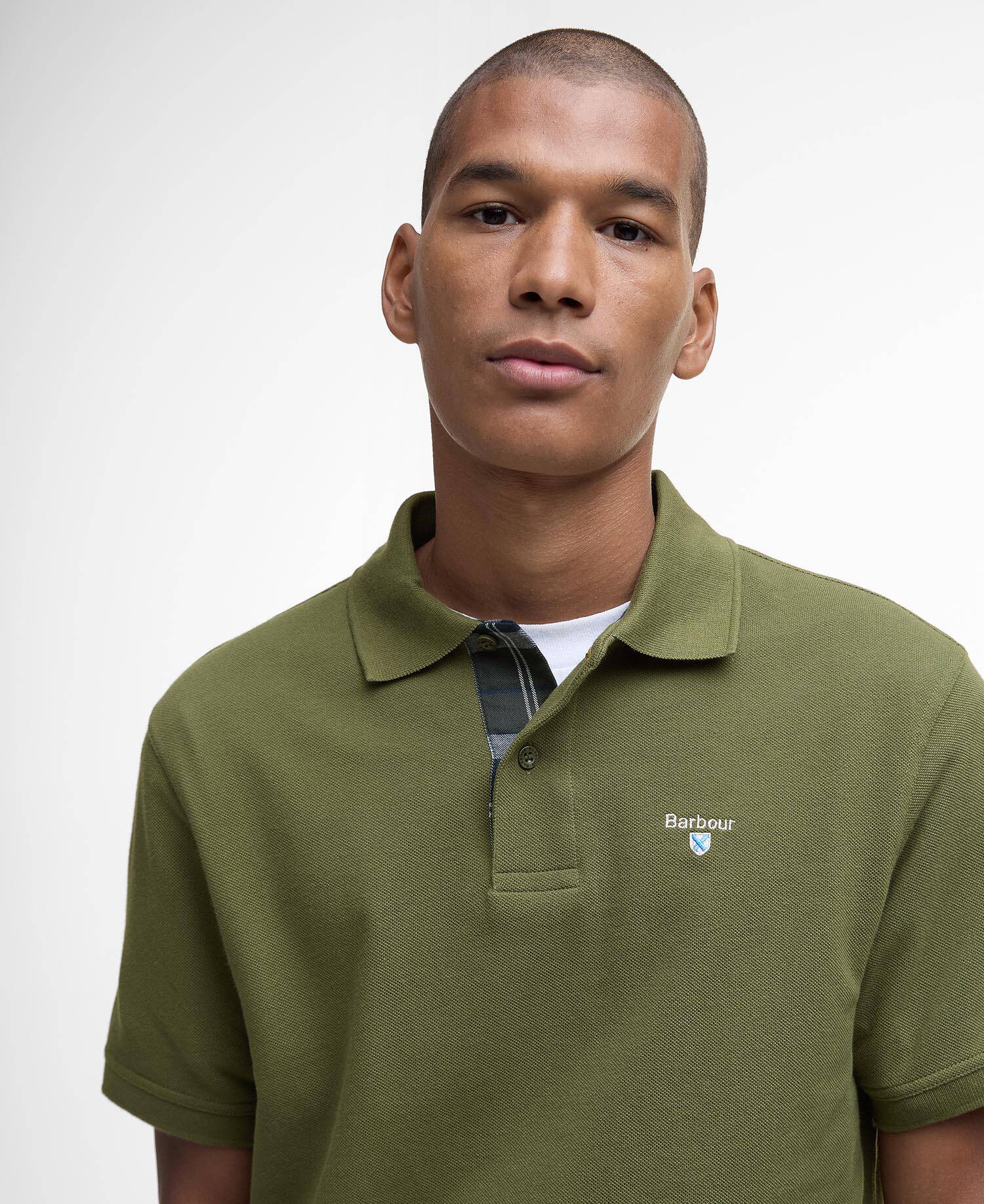 Poloshirt Tartan Pique Winter Moss image number 3