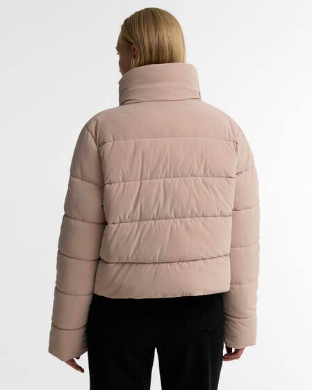 Halina Faux-Velvet Puffer Jacket Nutmeg