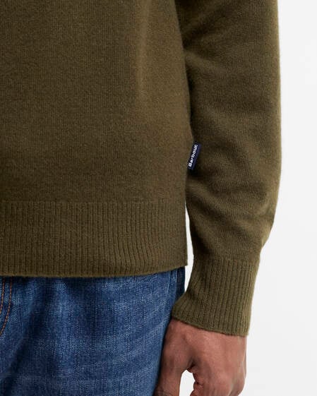 Barbour Kaschmirpullover Pure Rundhalsausschnitt Olive