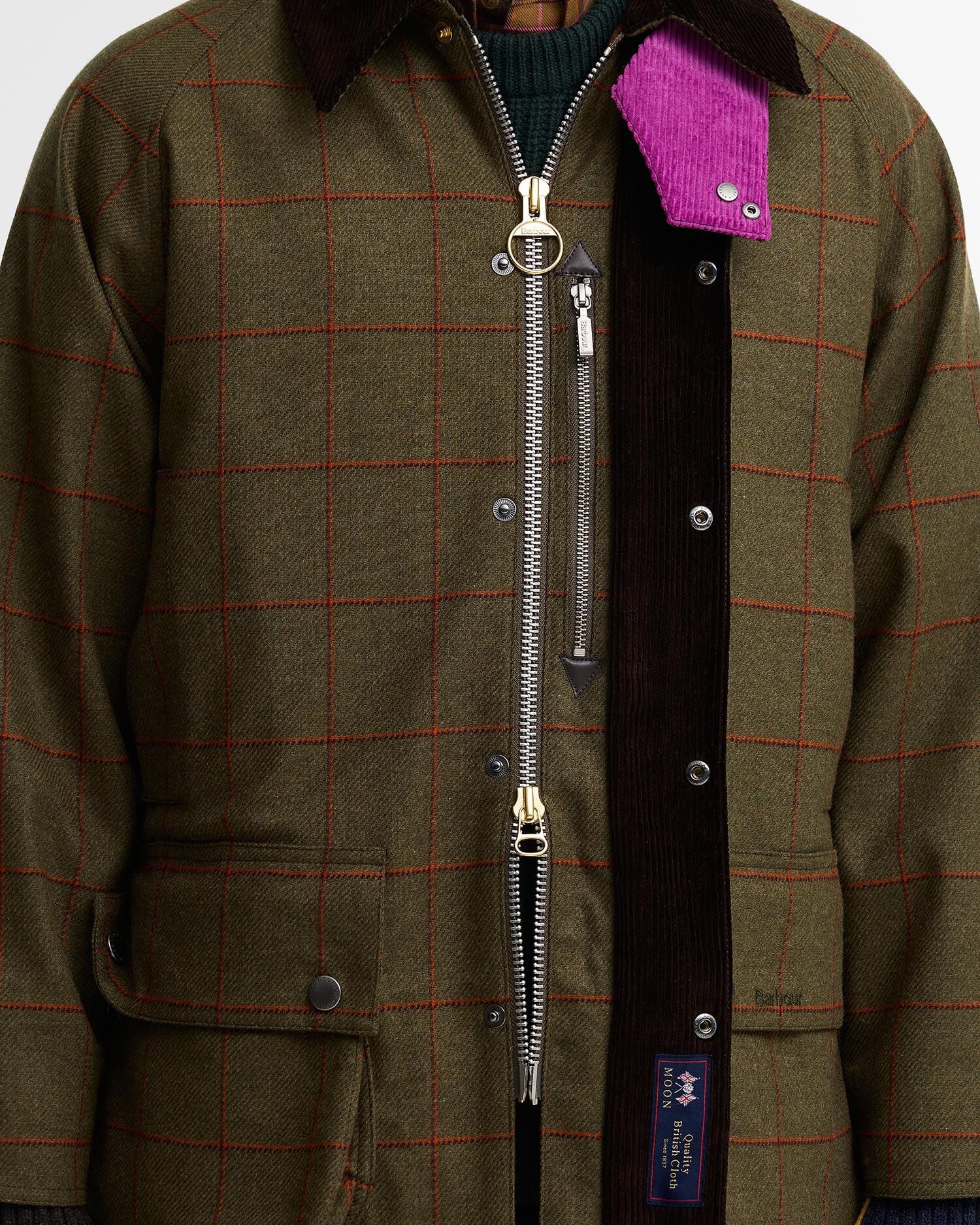Paul Smith Loves Barbour Beaufort Wool Jacket Olive Window Pane