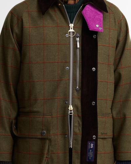 Paul Smith Loves Barbour Beaufort Wool Jacket Olive Window Pane
