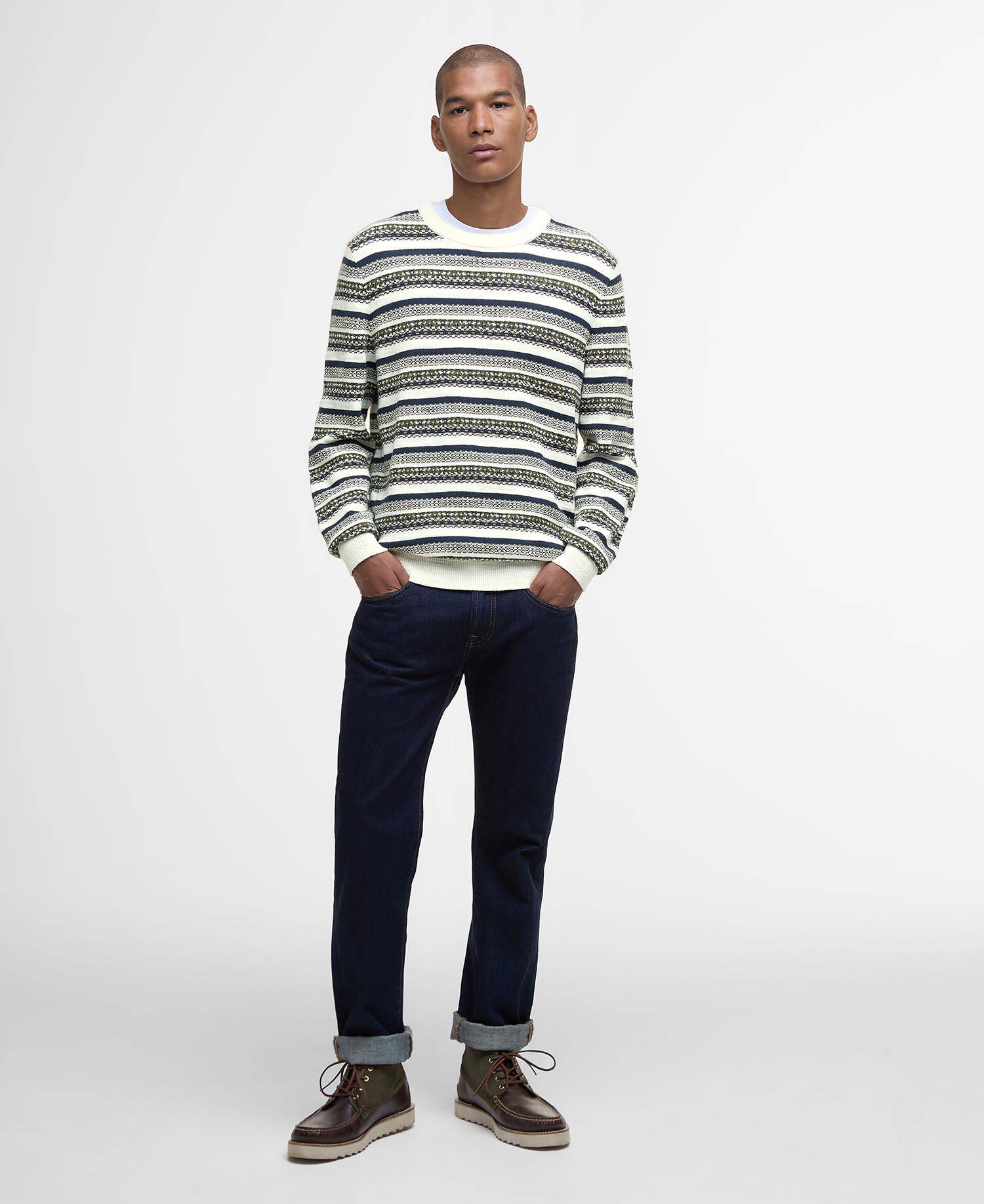 Maglione girocollo Fair Isle Topcliffe Whisper White image number 1