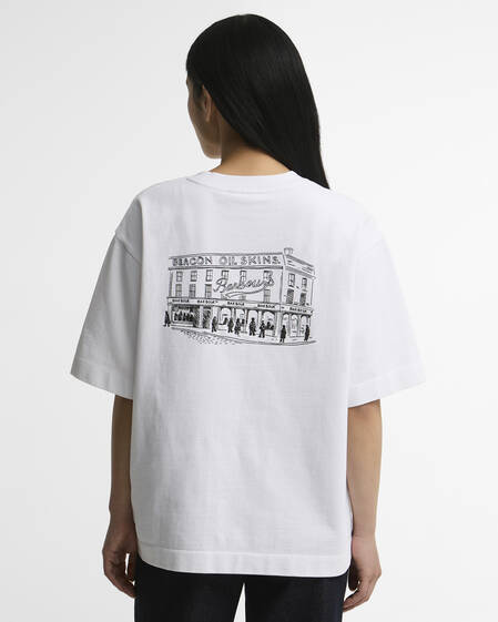 Barbour T-Shirt Gracefield Oversized White