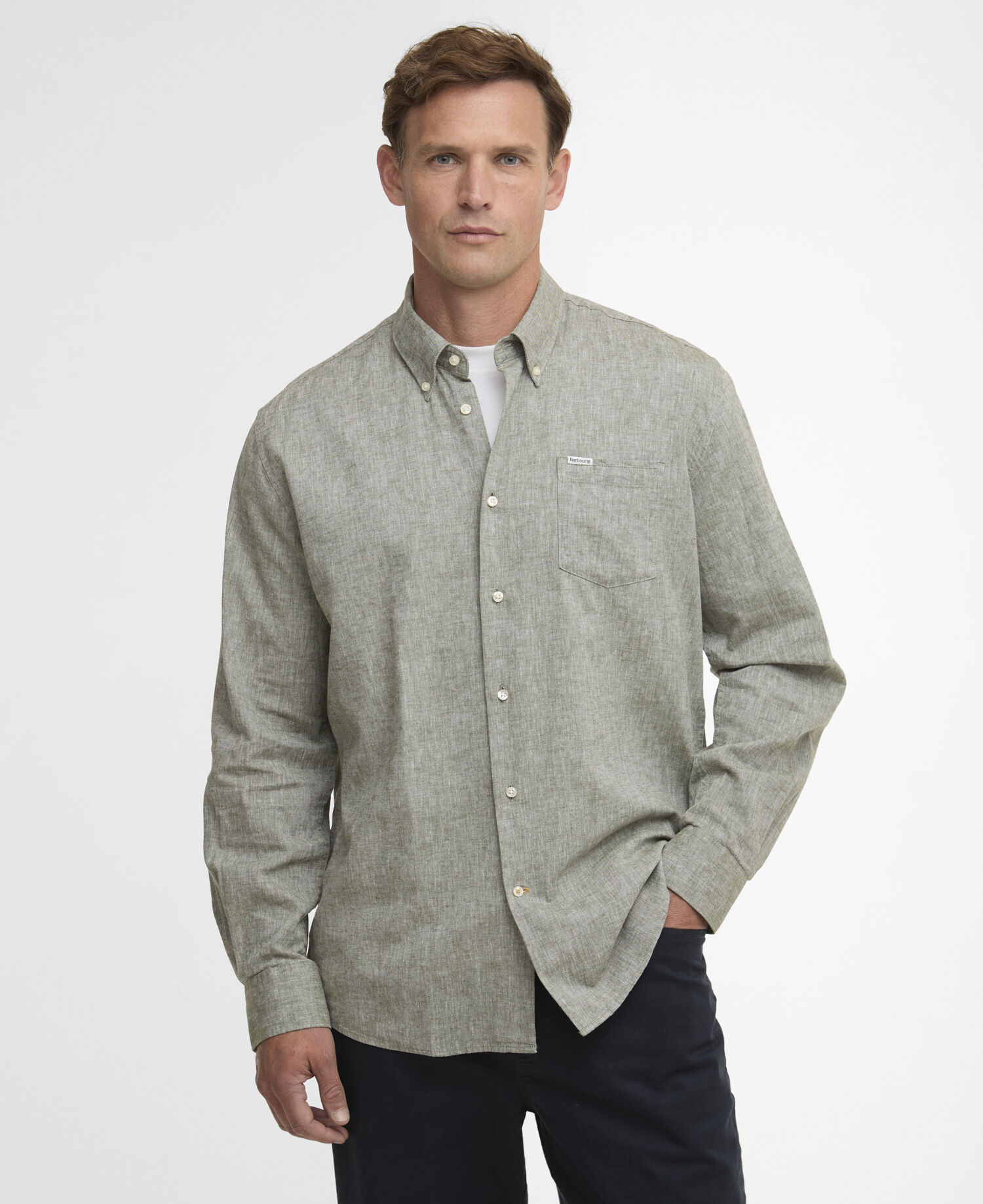 Nelson Regular Long-Sleeved Shirt Bleached Olive