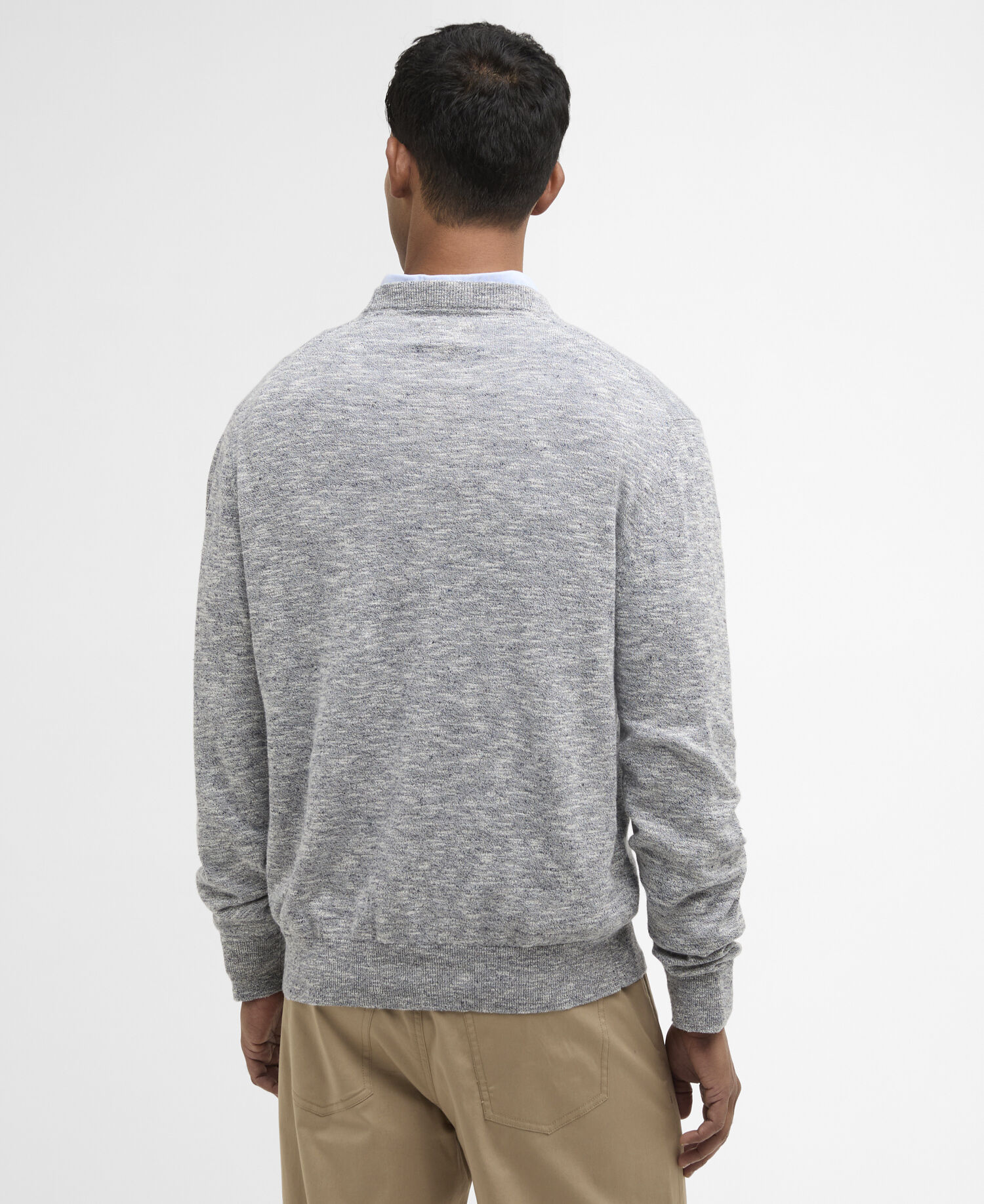 Flaxby Linen Blend Crew Neck Navy
