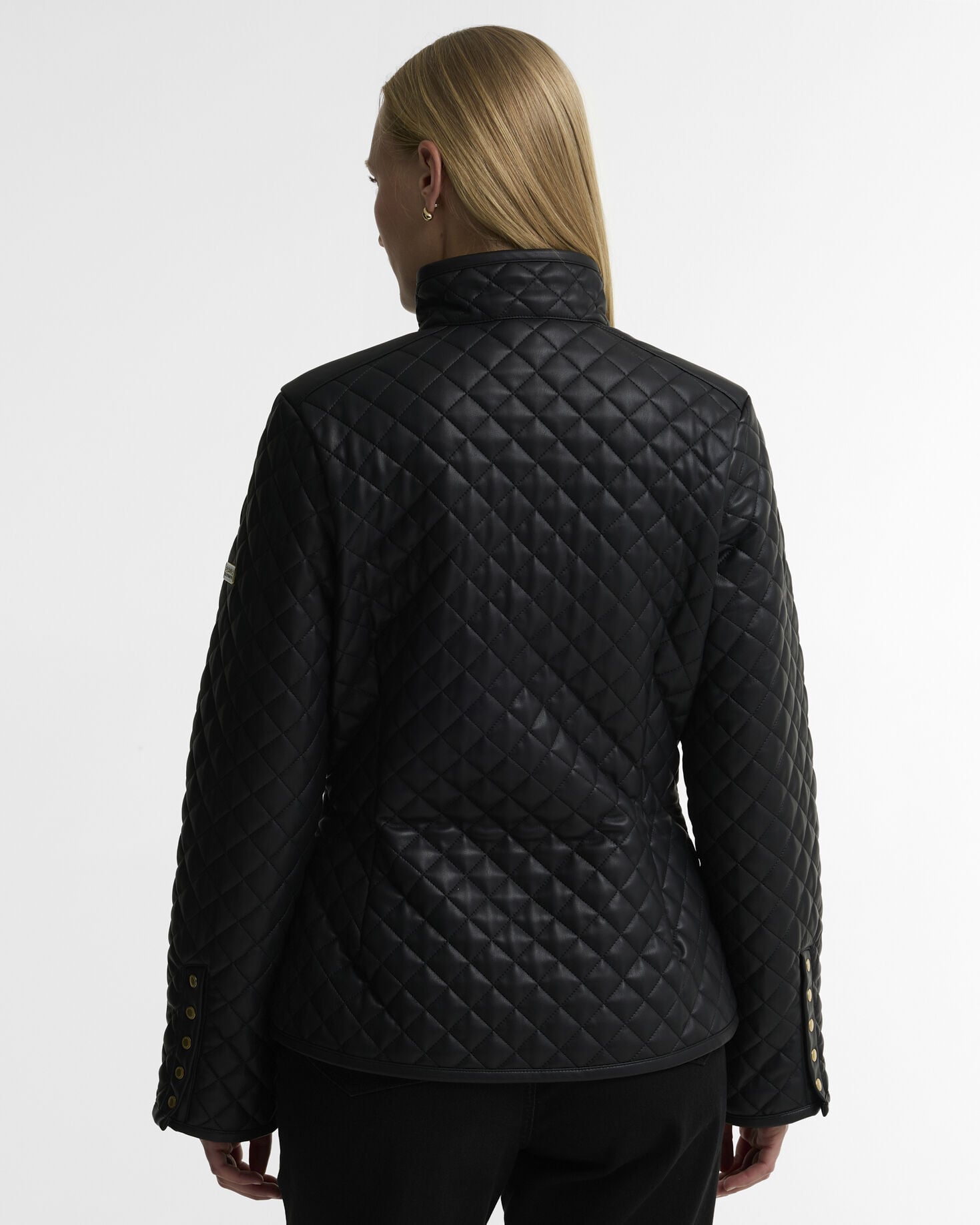 Binetto Faux-Leather Quilted Jacket Black