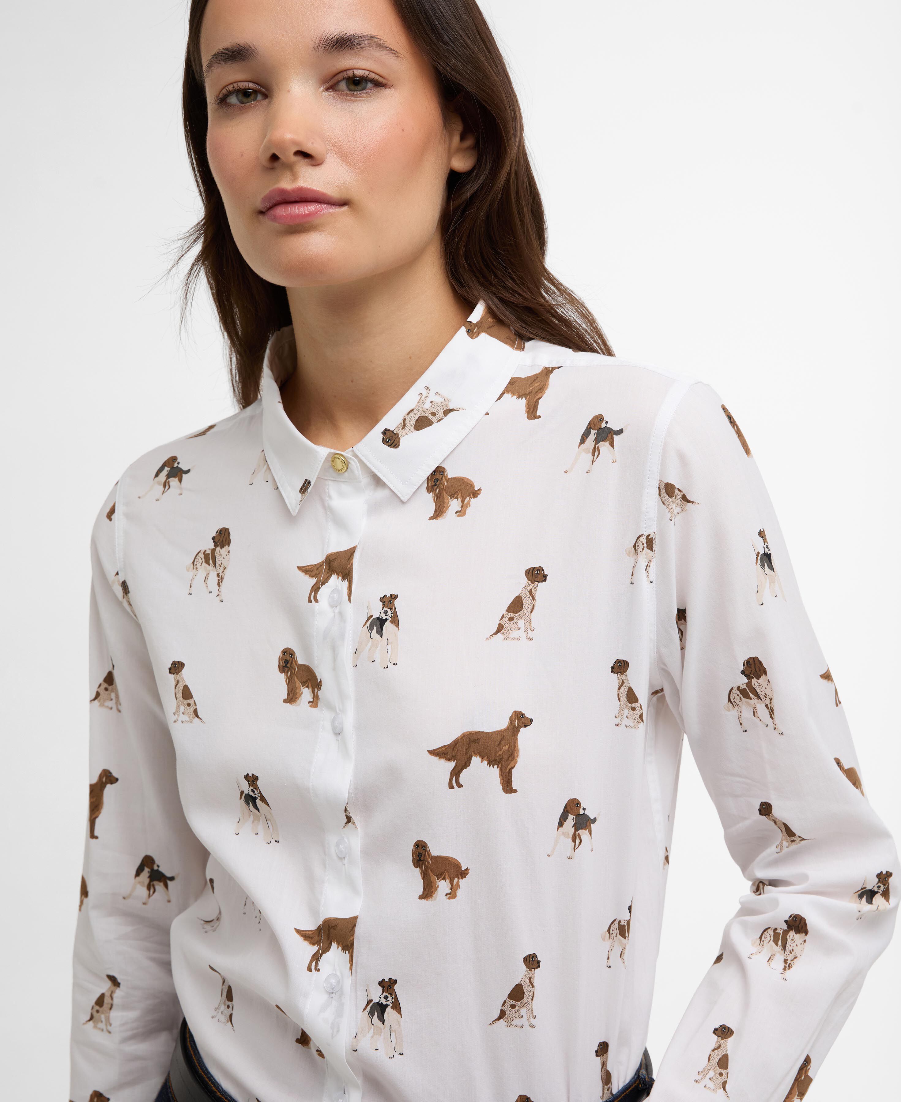 Safari Relaxed Long-Sleeved Shirt Multi Dog Print