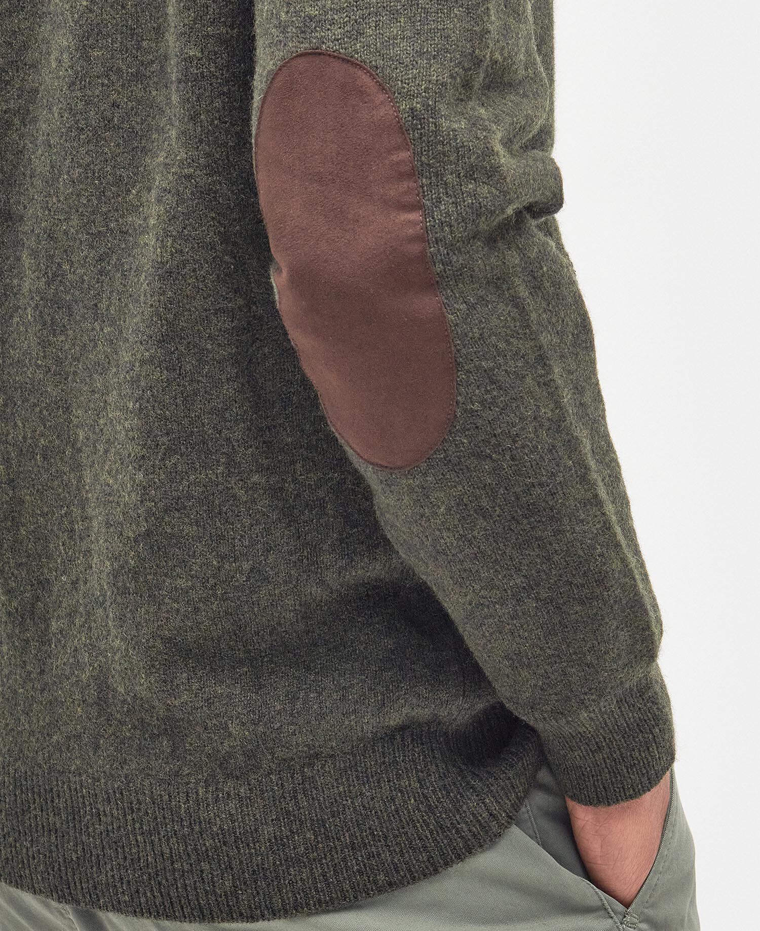 Essential Elbow-Patch Cardigan Seaweed