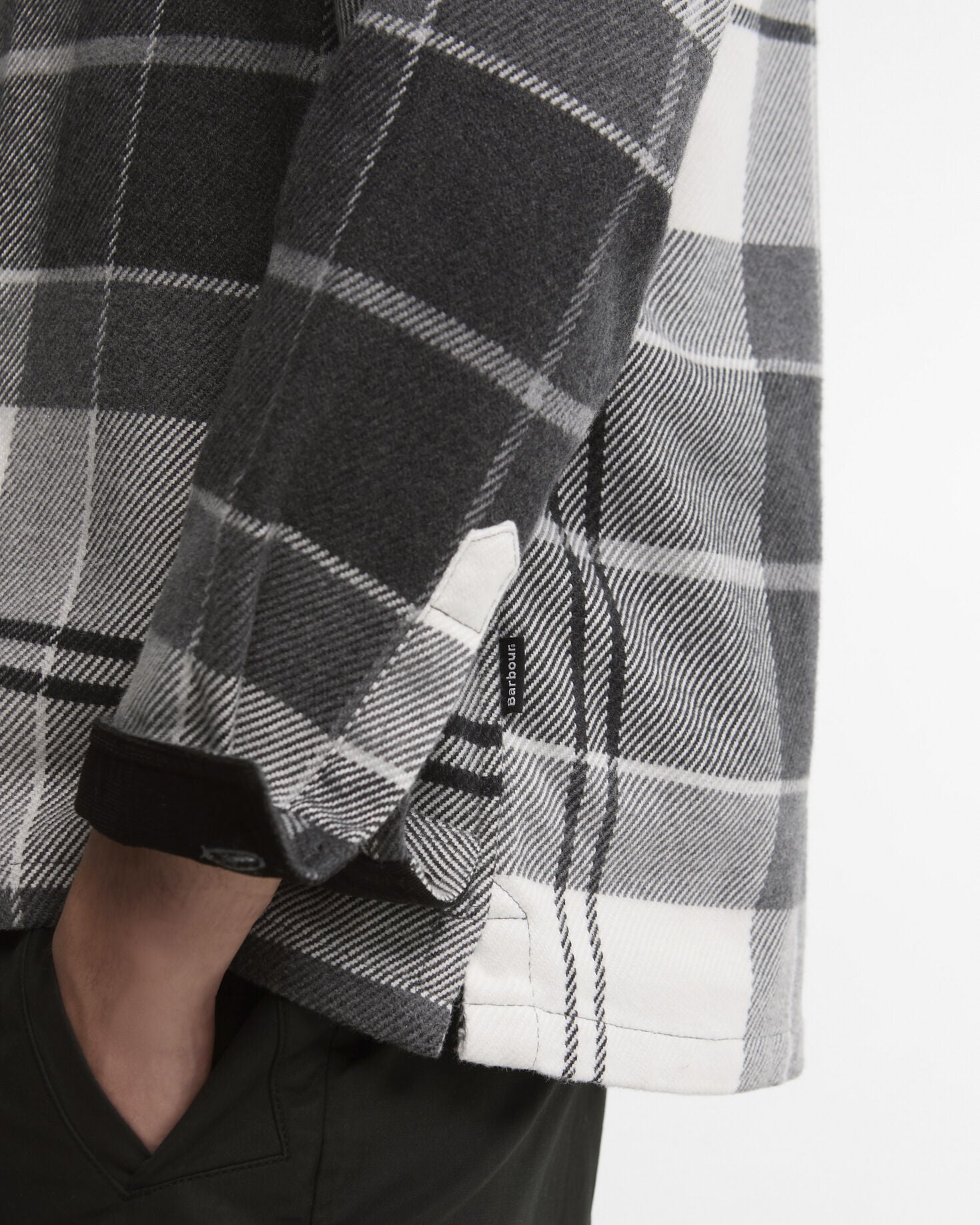 Hayfield Tartan Oversized Long-Sleeved Shirt Monochrome Tartan