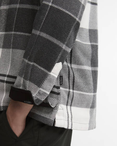 Hayfield Tartan Oversized Long-Sleeved Shirt Monochrome Tartan