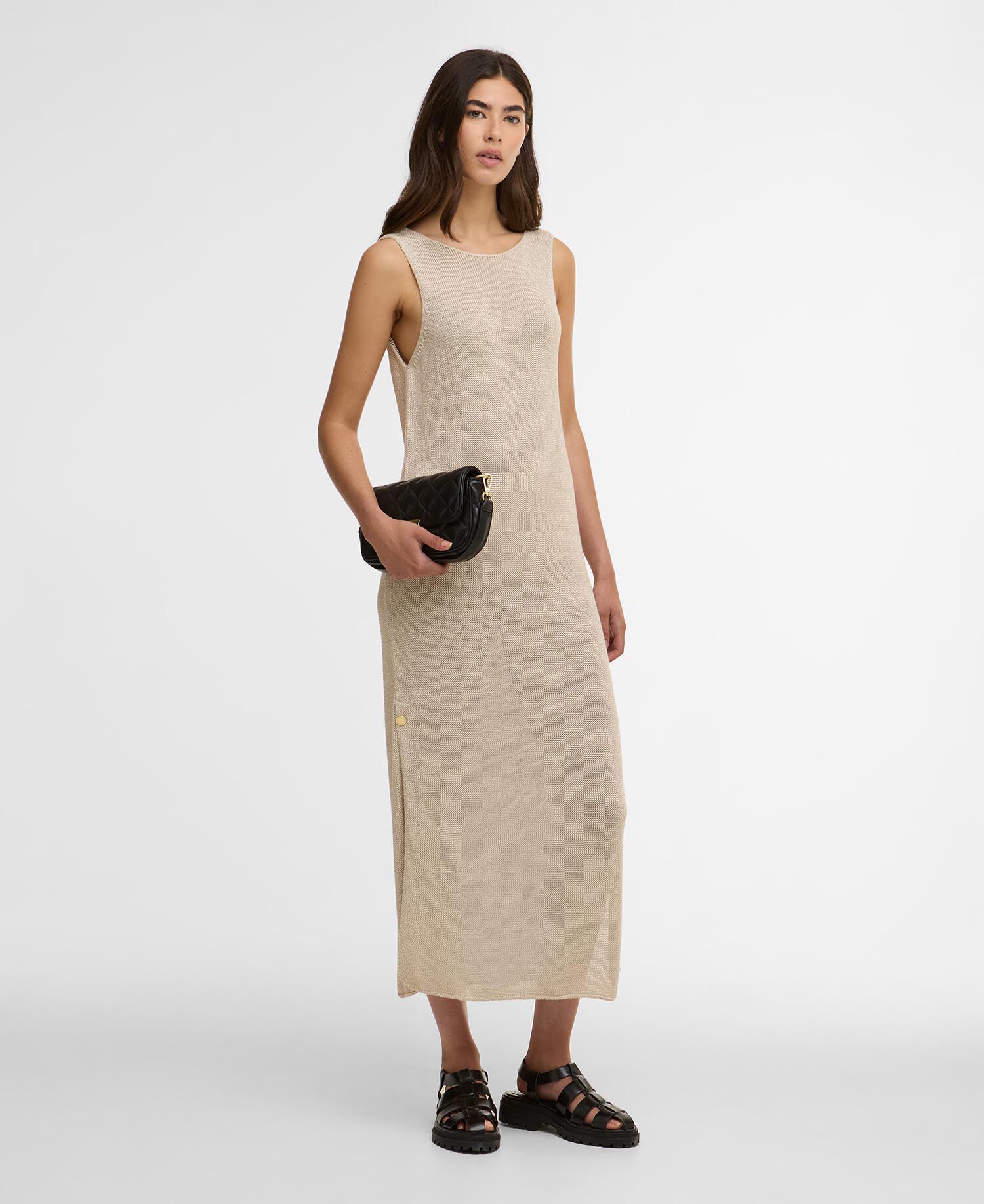 Valencia Knitted Midi Dress Ecru