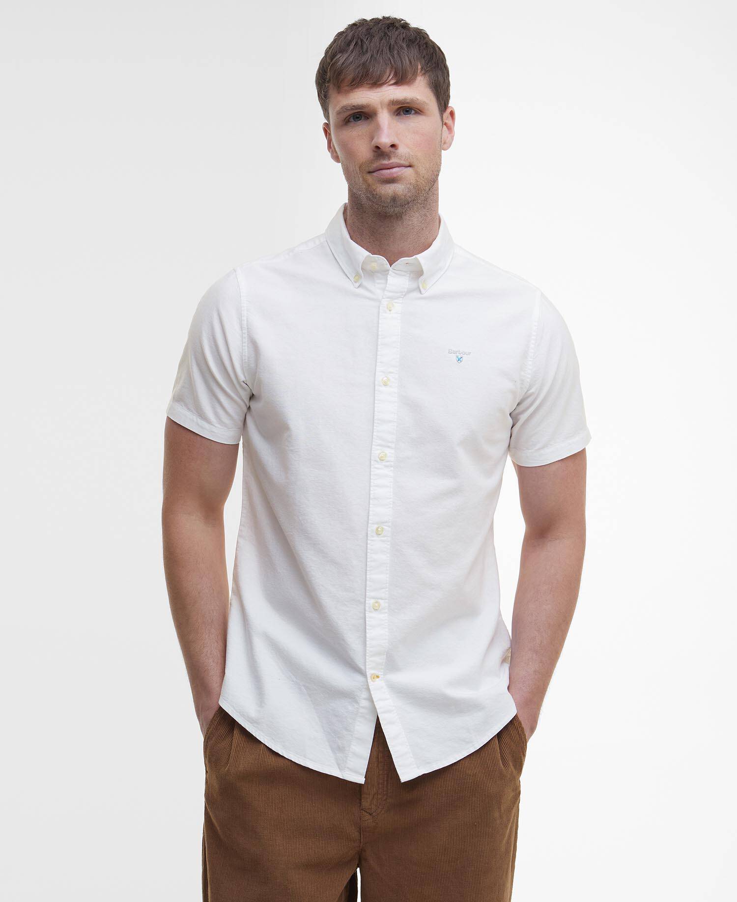 Oxtown Oxford Tailored Short-Sleeved Shirt Classic White image number 0