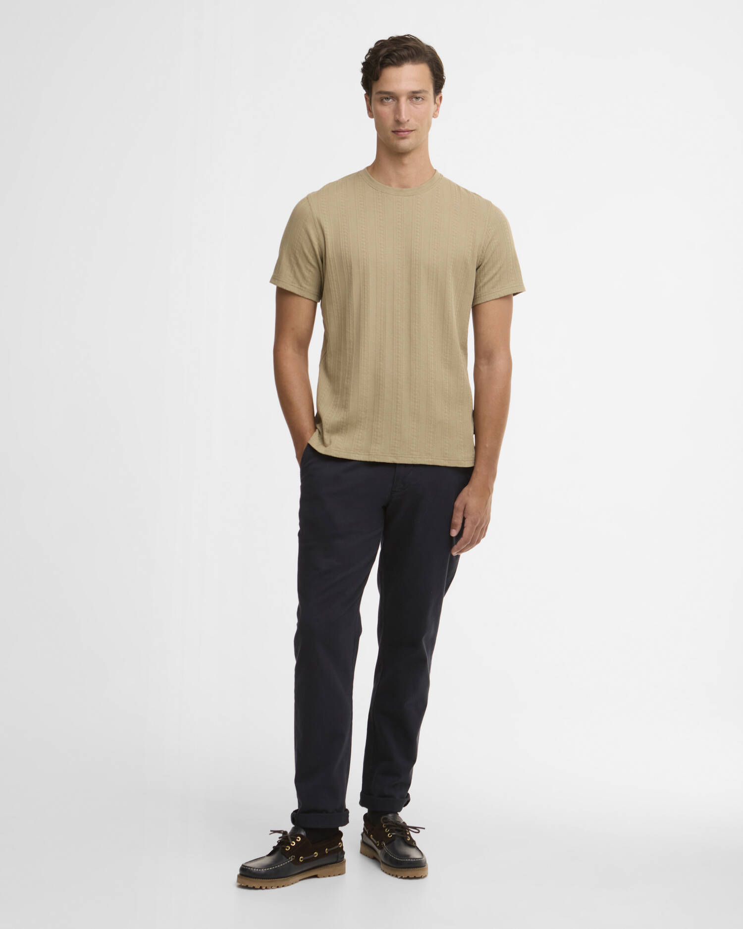 T-shirt leggermente aderente Harwell Washed Stone image number 1