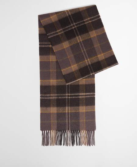 Mineral Tartan Wool-Cashmere Scarf Dried Bracken