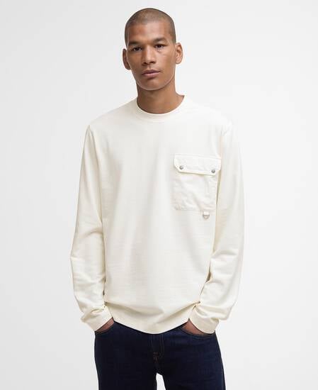 T-shirt a maniche lunghe Leazes dalla vestibilit&agrave; comoda Whisper White