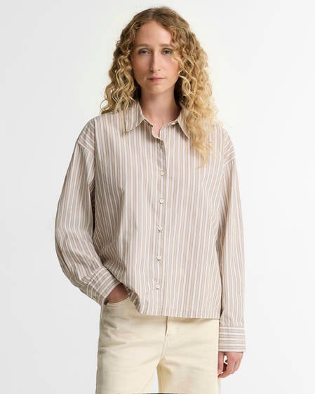 Fawne Striped Relaxed Shirt Warm Trench Stripe