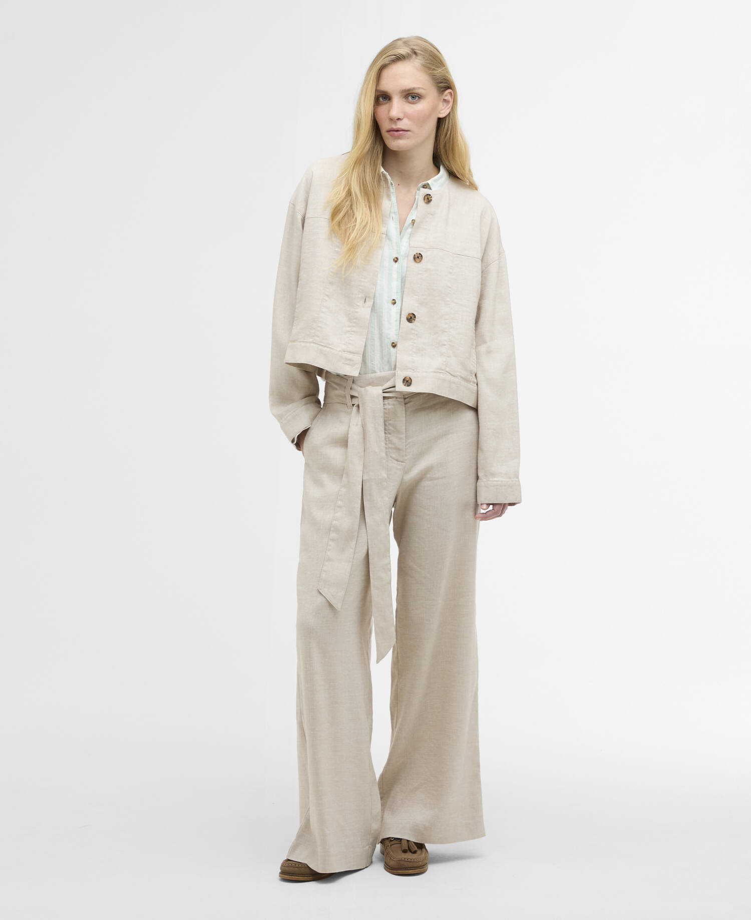 Pantaloni Gabby a gamba ampia Mist image number 0