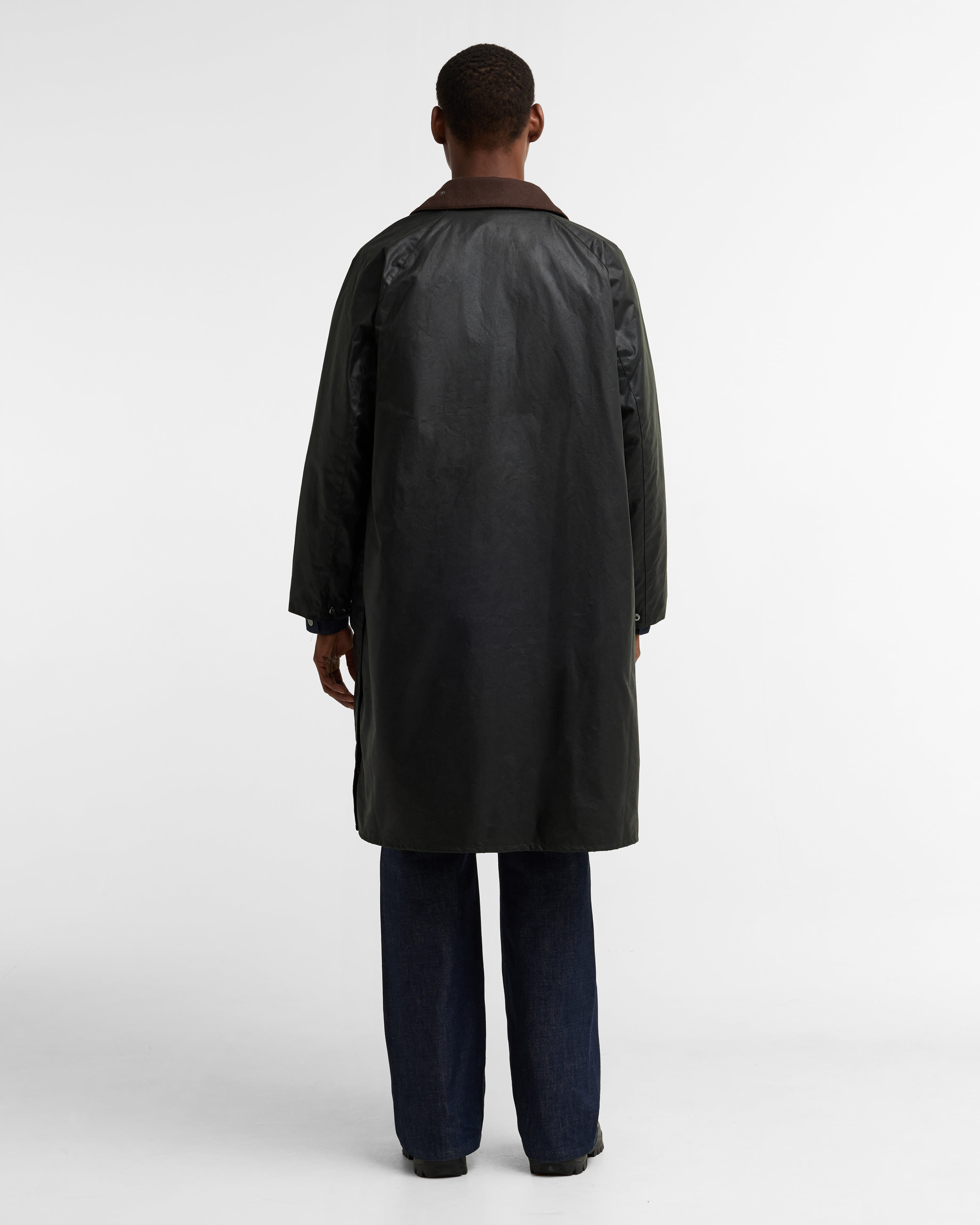 Barbour x A.P.C. Sugarlump Bedale Long Waxed Jacket Dark Sage