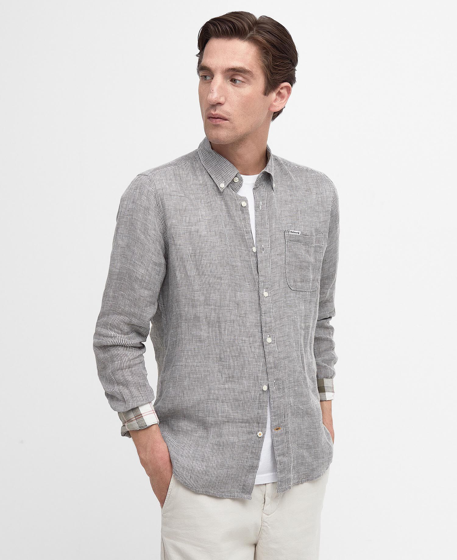 Linton Tailored Long-Sleeved Shirt Olive