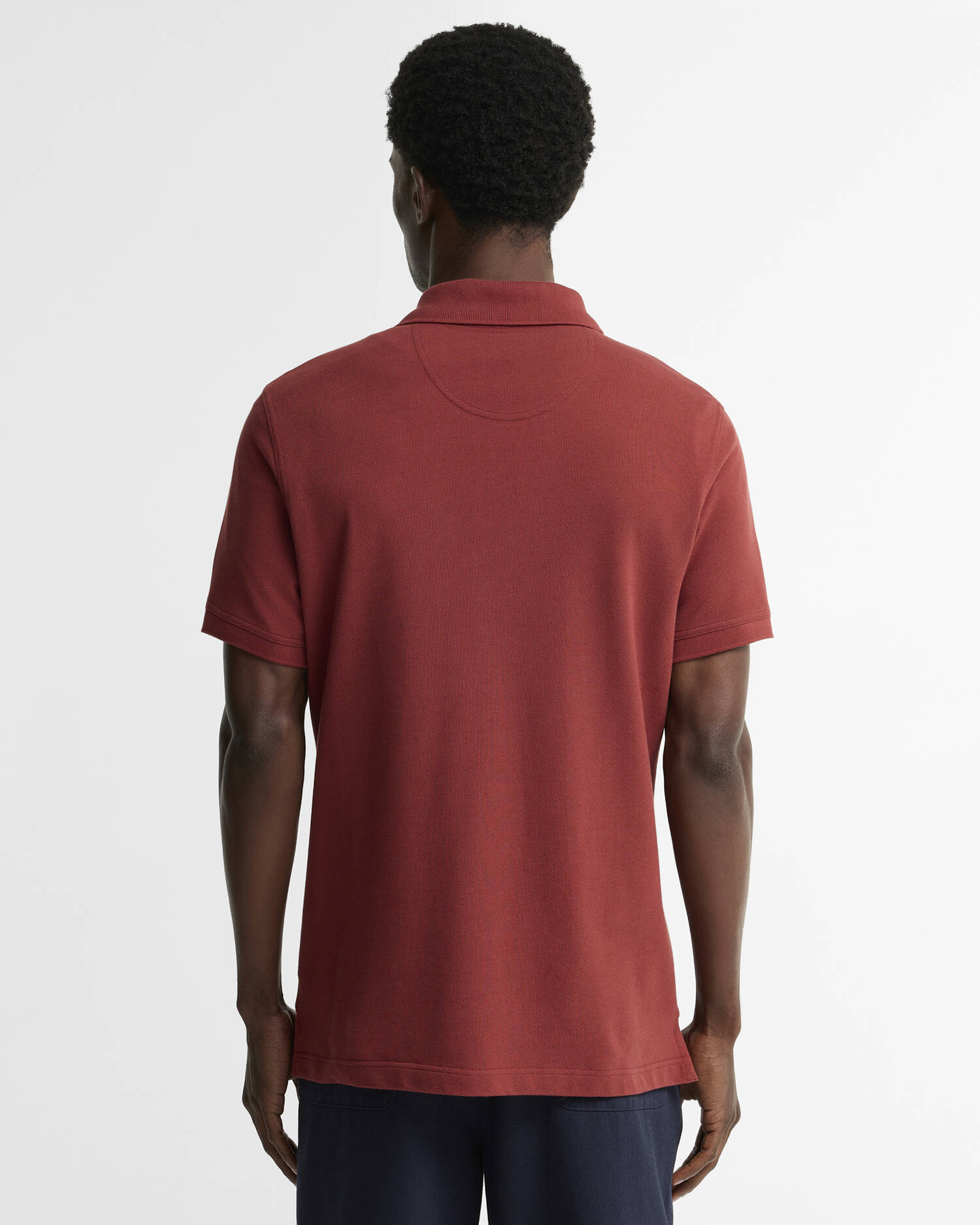Tartan Pique Polo Shirt Russet image number 2