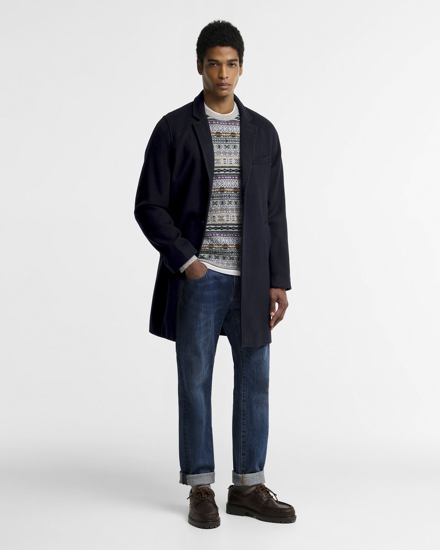 Umbridge Wool Tailored Coat Navy