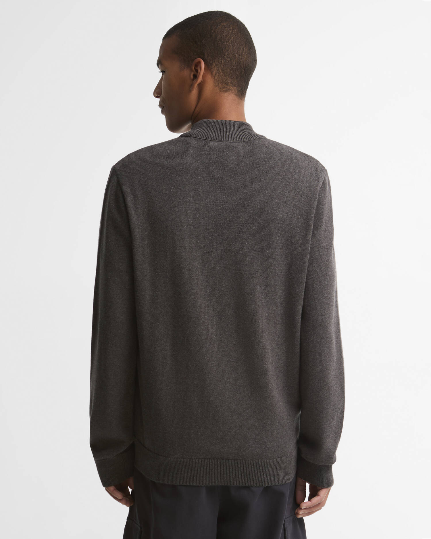 Essential Pullover Carn Zip Through Charcoal image number 2