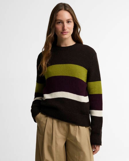 Wrenwood Striped Wool Crewn Neck Jumper Rustic Multi