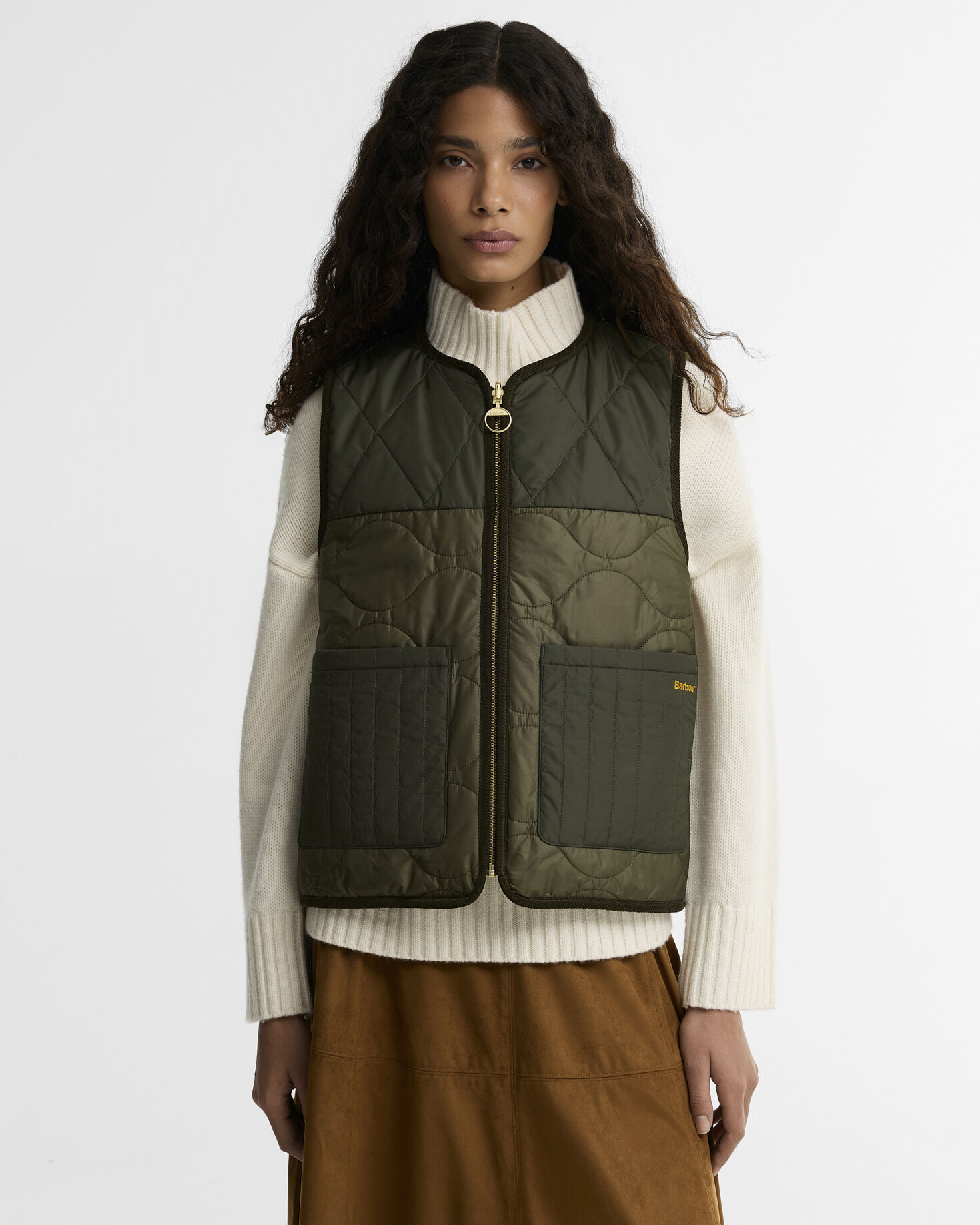 Nunwell Reversible Quilted Liner Olive/Fern/Ancient