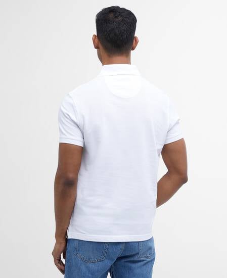 Tartan Pique Polo Shirt White-Dress