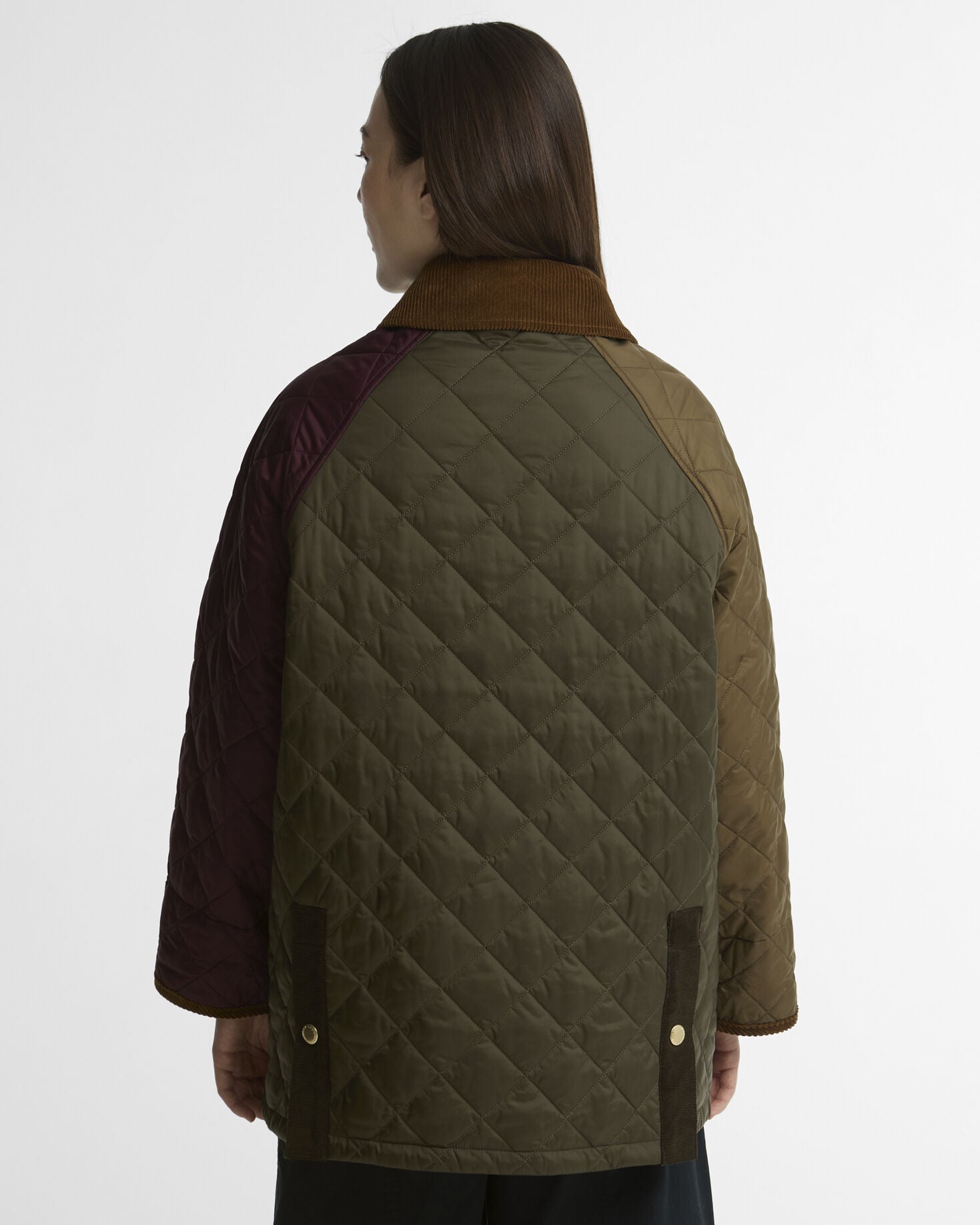 Patchwork Bedale Quilted Jacket Olive/Beech/Dk Olive/Merlot/Classic