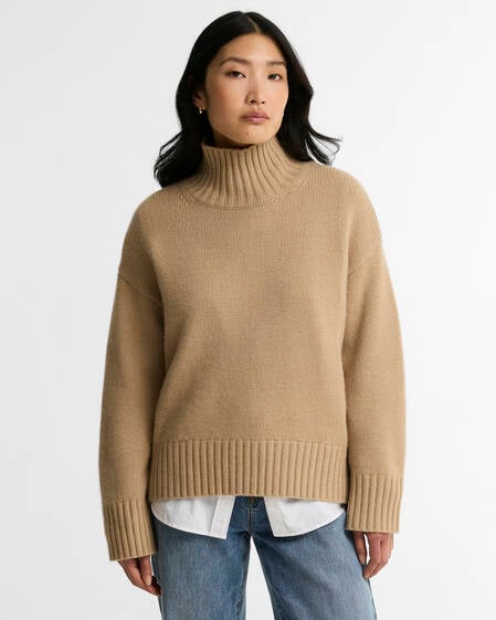 Woodhouse Cashmere-Blend Funnel Neck Jumper Warm Trench