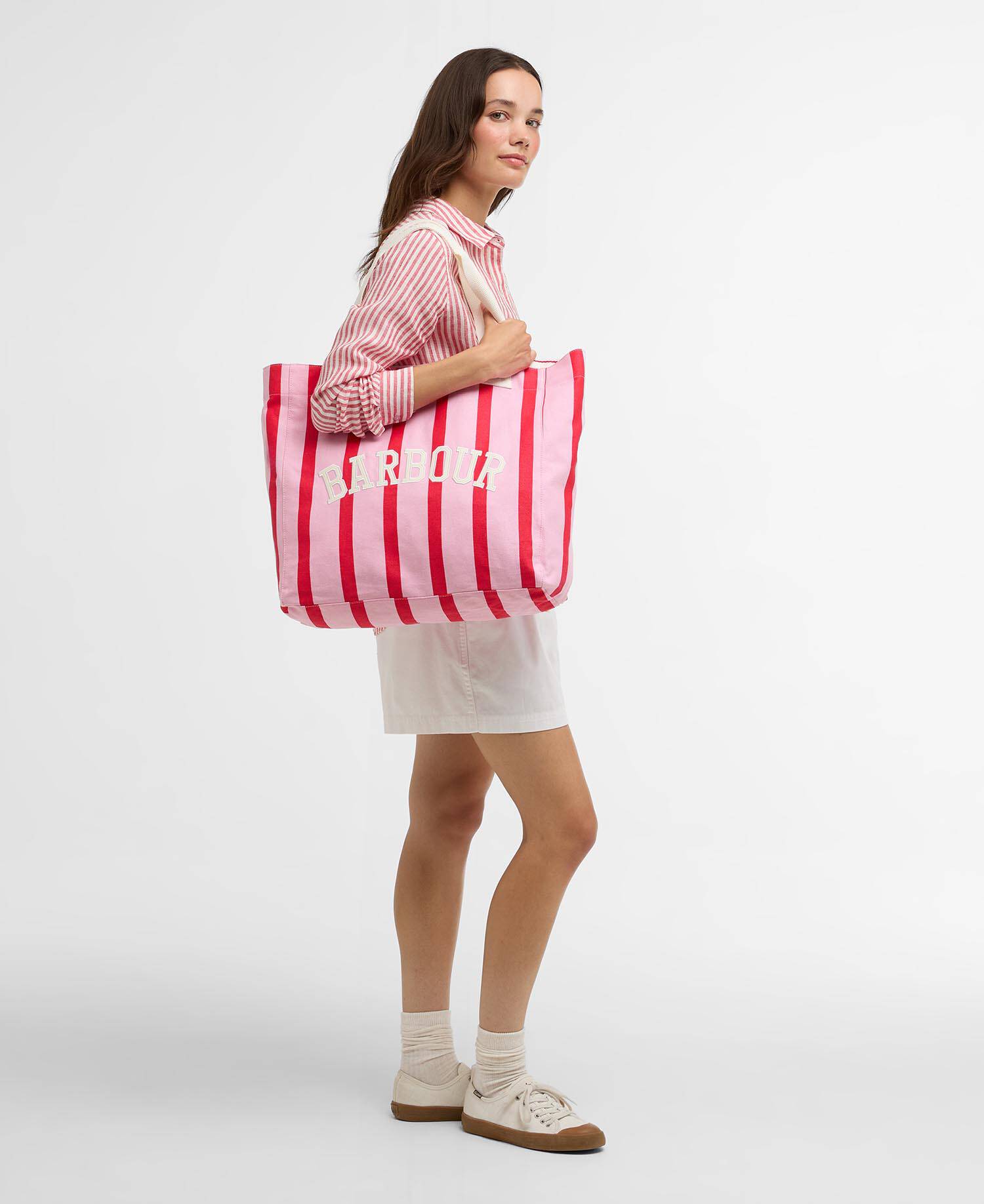 Emily Stripe Tote Bag Cherry Blossom image number 1