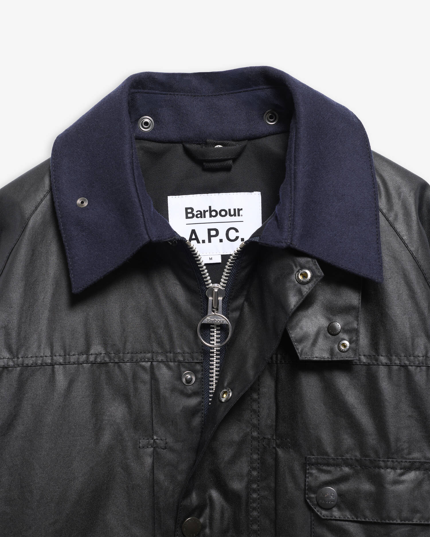 Barbour x A.P.C. Beaufort Waxed Jacket Dark Navy image number 8