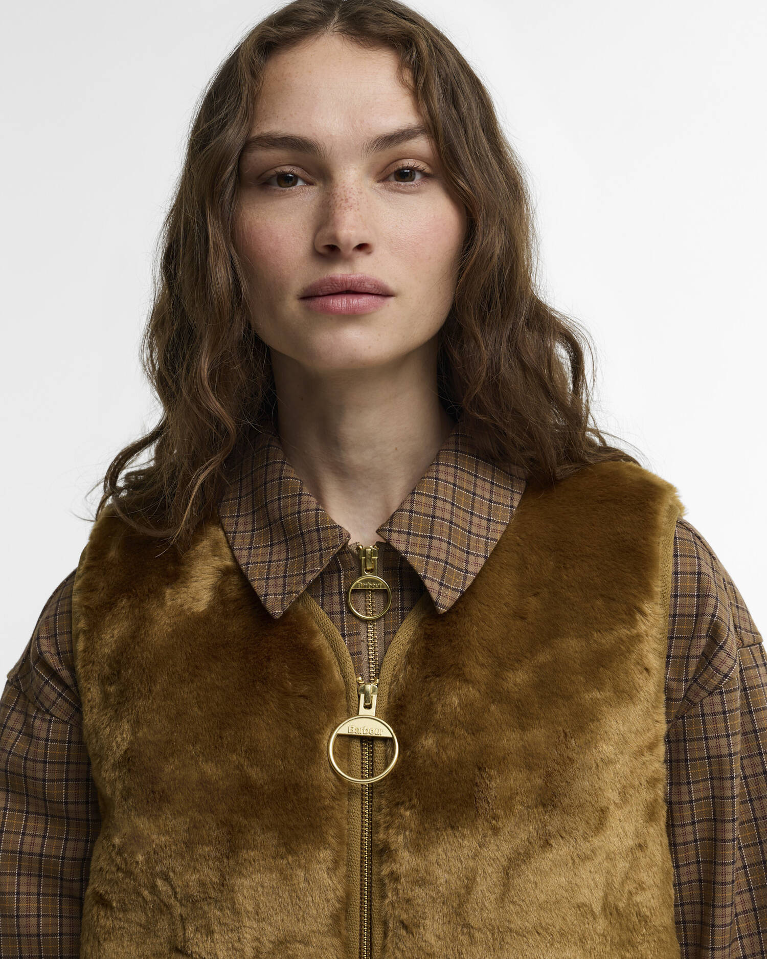 Karin Faux-Fur Gilet Brown Fur image number 3