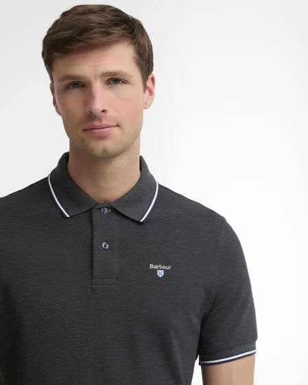 Fielding Tailored Short-Sleeved Polo Shirt Charcoal